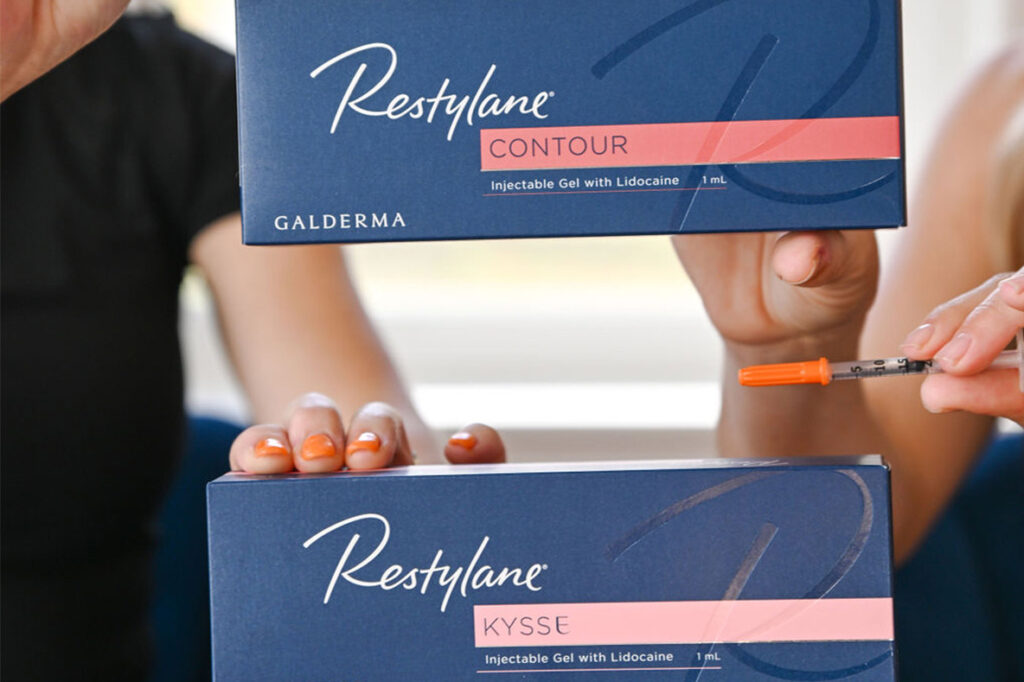 Restylane boxes being displayed